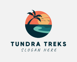 Sunset Island Beach logo design