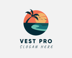 Sunset Island Beach logo design