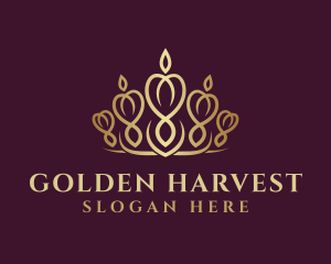 Golden Pageant Crown logo design