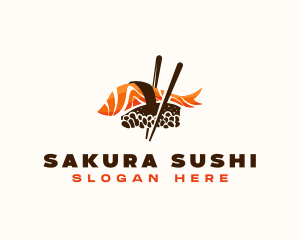 Sashimi Sushi Chopsticks logo design