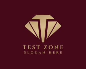 Gold Diamond Letter T logo design