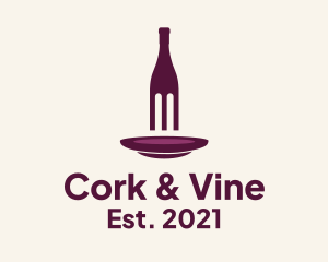 Wine Restaurant Fork  logo design