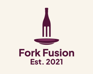 Wine Restaurant Fork  logo design