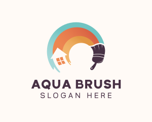 House Brush Painting logo design