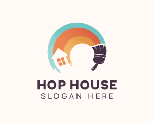 House Brush Painting logo design