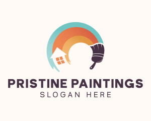 House Brush Painting logo design