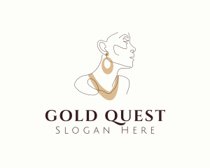 Gold Jewelry Woman logo design