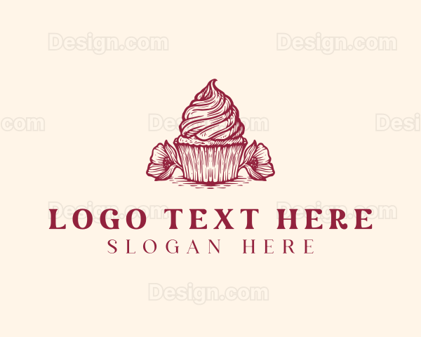 Flower Cupcake Bakery Logo