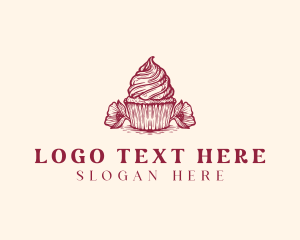 Flower Cupcake Bakery Logo