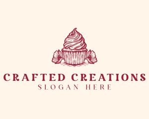 Flower Cupcake Bakery logo design