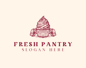 Flower Cupcake Bakery logo design