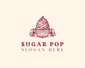 Flower Cupcake Bakery logo design