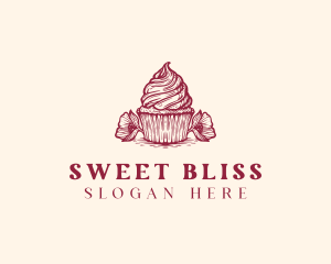 Flower Cupcake Bakery logo design