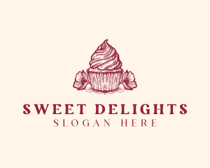 Flower Cupcake Bakery logo design
