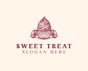 Flower Cupcake Bakery logo design