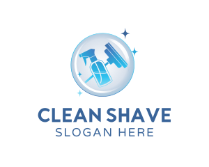  Cleaning Spray Bottle Squeegee logo design