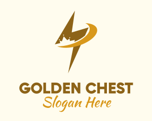 Gold Crown Lightning logo design