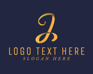 Elegant Gold Letter J logo design