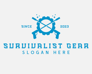 Pressure Washing Gear Tools logo design