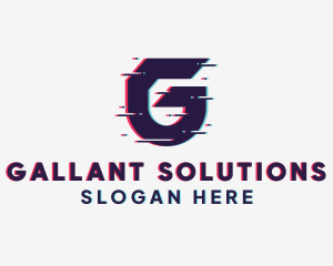 Tech Glitch Letter G logo design