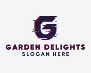 Tech Glitch Letter G logo design