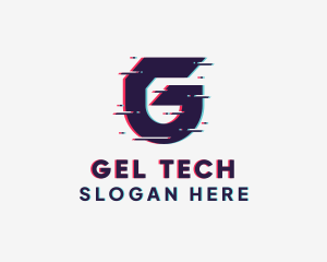 Tech Glitch Letter G logo design