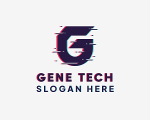 Tech Glitch Letter G logo design