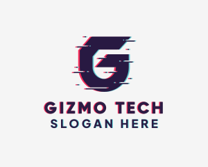 Tech Glitch Letter G logo design