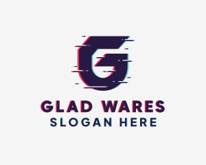 Tech Glitch Letter G logo design