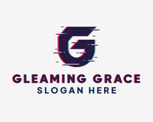 Tech Glitch Letter G logo design