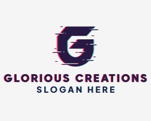 Tech Glitch Letter G logo design