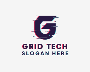 Tech Glitch Letter G logo design