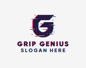 Tech Glitch Letter G logo design