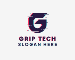 Tech Glitch Letter G logo design