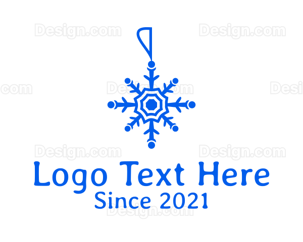 Blue Snowflake Decoration Logo