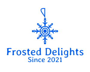 Blue Snowflake Decoration  logo design