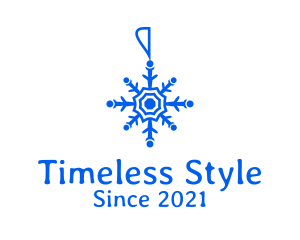 Blue Snowflake Decoration  logo design