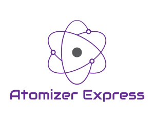 Purple Science Atom logo design