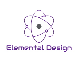 Purple Science Atom logo design