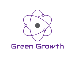 Purple Science Atom logo design