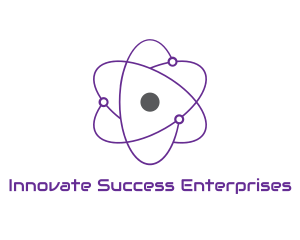 Purple Science Atom logo design