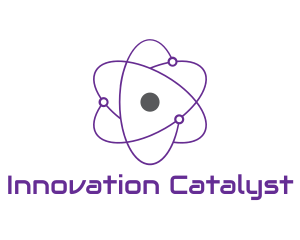 Purple Science Atom logo design