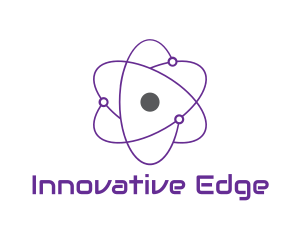 Purple Science Atom logo design