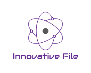 Purple Science Atom logo design