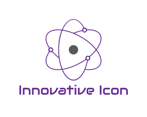 Purple Science Atom logo design