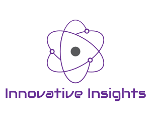 Purple Science Atom logo design