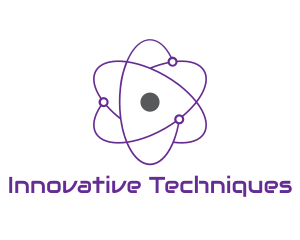 Purple Science Atom logo design