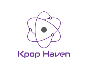 Purple Science Atom logo design