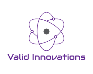 Purple Science Atom logo design