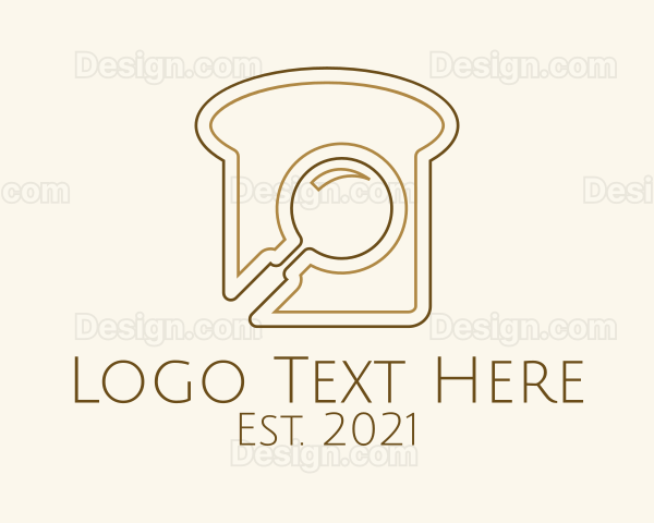 Brown Magnifying Glass Bread Logo